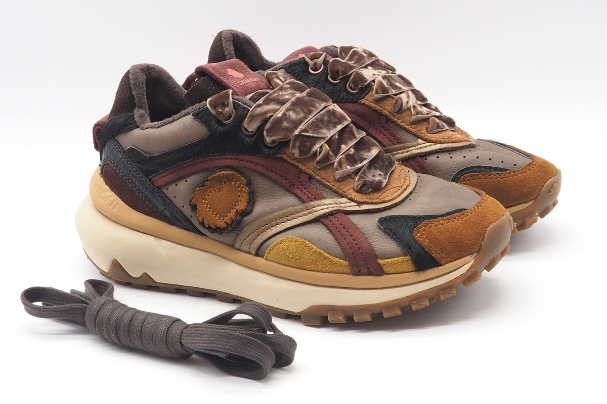 Damen Sneaker aus Leder & Velours in Naturfarben - Chacrona Metta Damen Sneaker Satorisan 