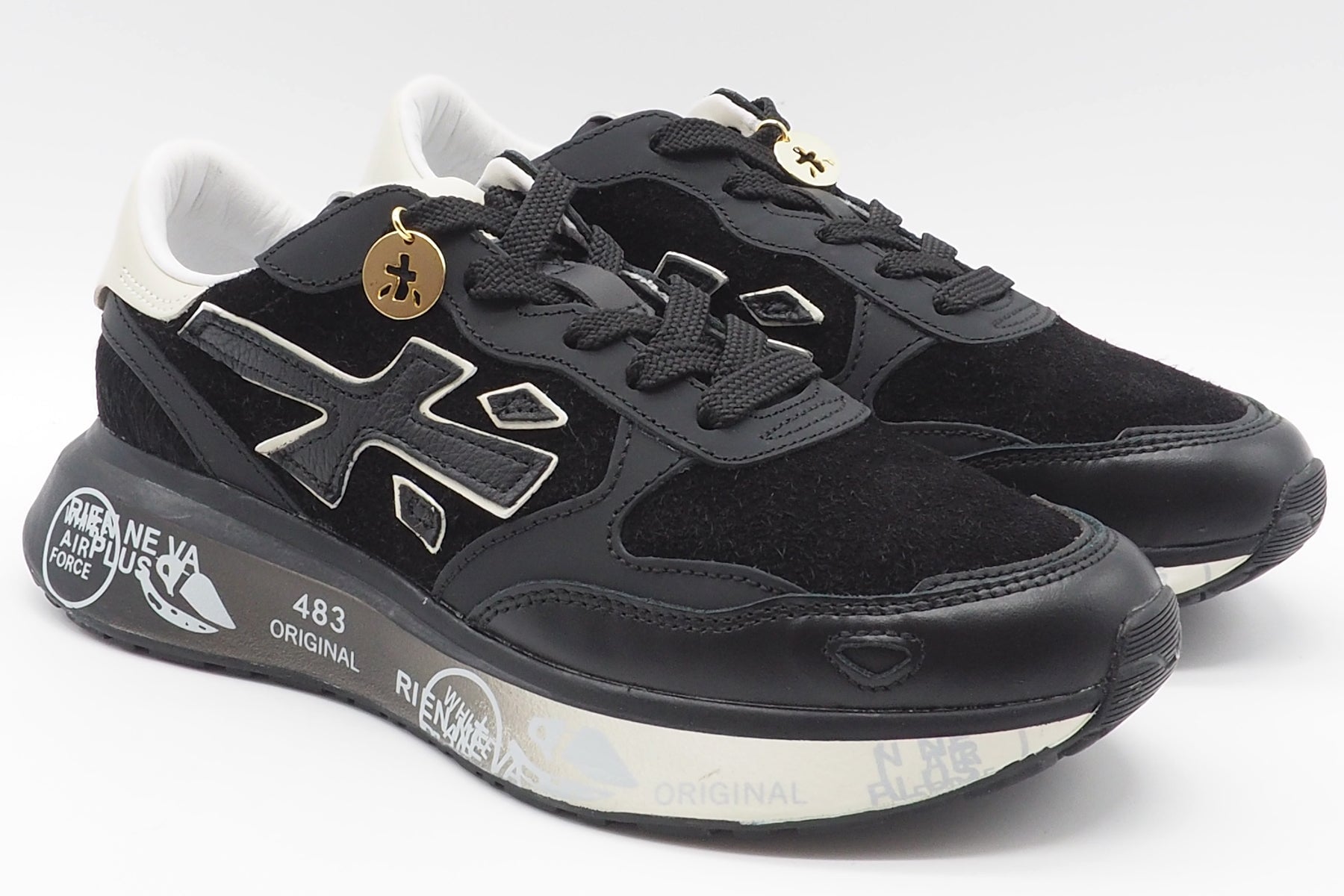 Damen Sneaker aus Leder & Velours in Schwarz - Lauryn Damen Sneaker Premiata 