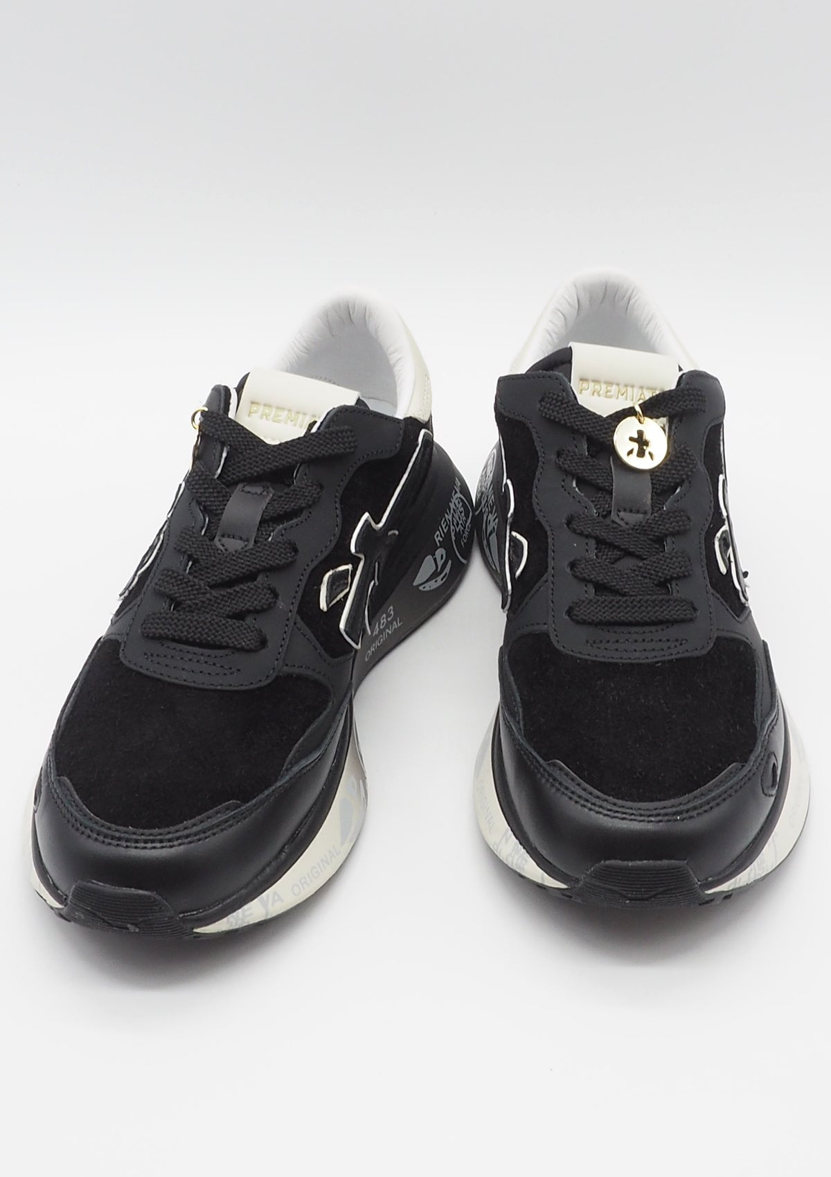 Damen Sneaker aus Leder & Velours in Schwarz - Lauryn Damen Sneaker Premiata 