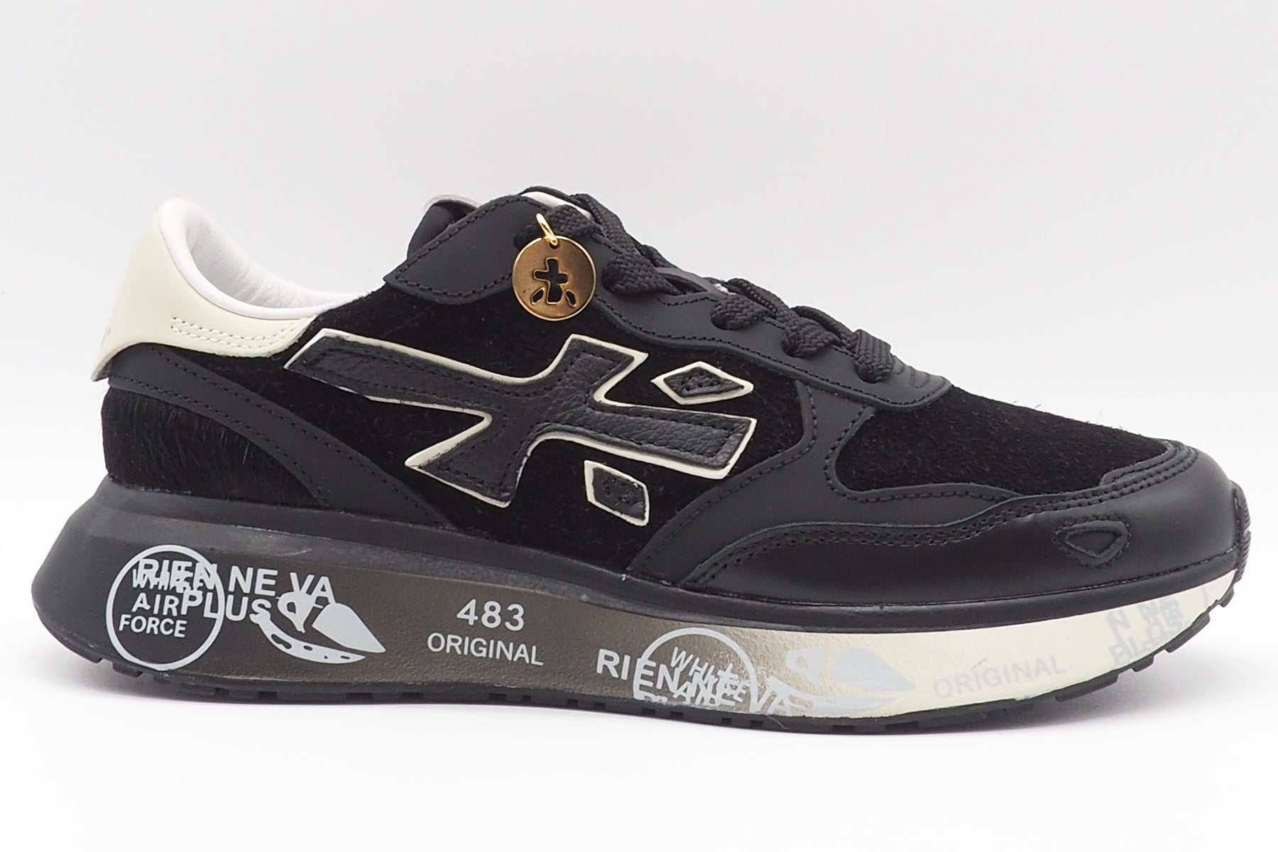 Damen Sneaker aus Leder & Velours in Schwarz - Lauryn Damen Sneaker Premiata 