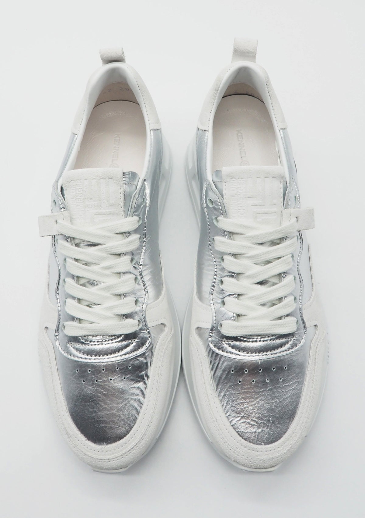 Damen Sneaker aus Metallicleder in Silber - Race Damen Sneaker Kennel & Schmenger 