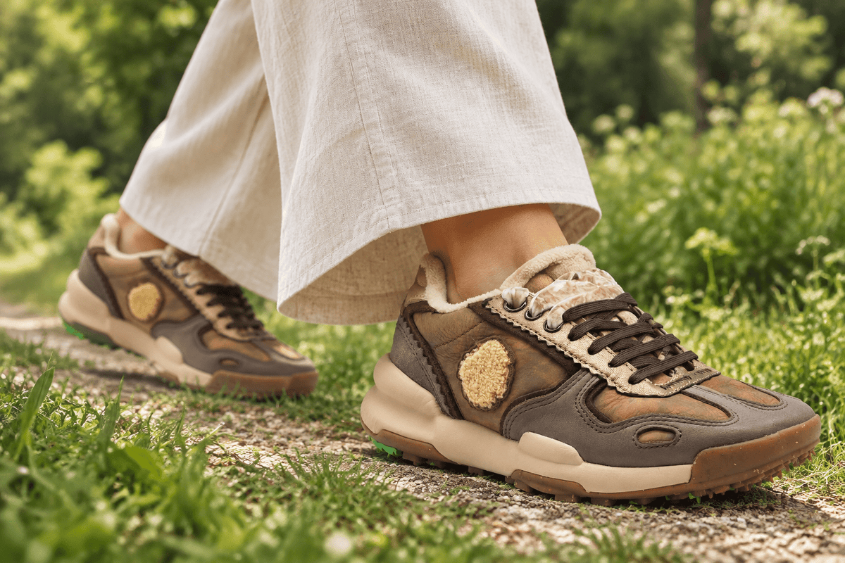 Damen Sneaker aus Nubukleder in Brauntönen & Bronze - Chacrona Damen Sneaker Satorisan 