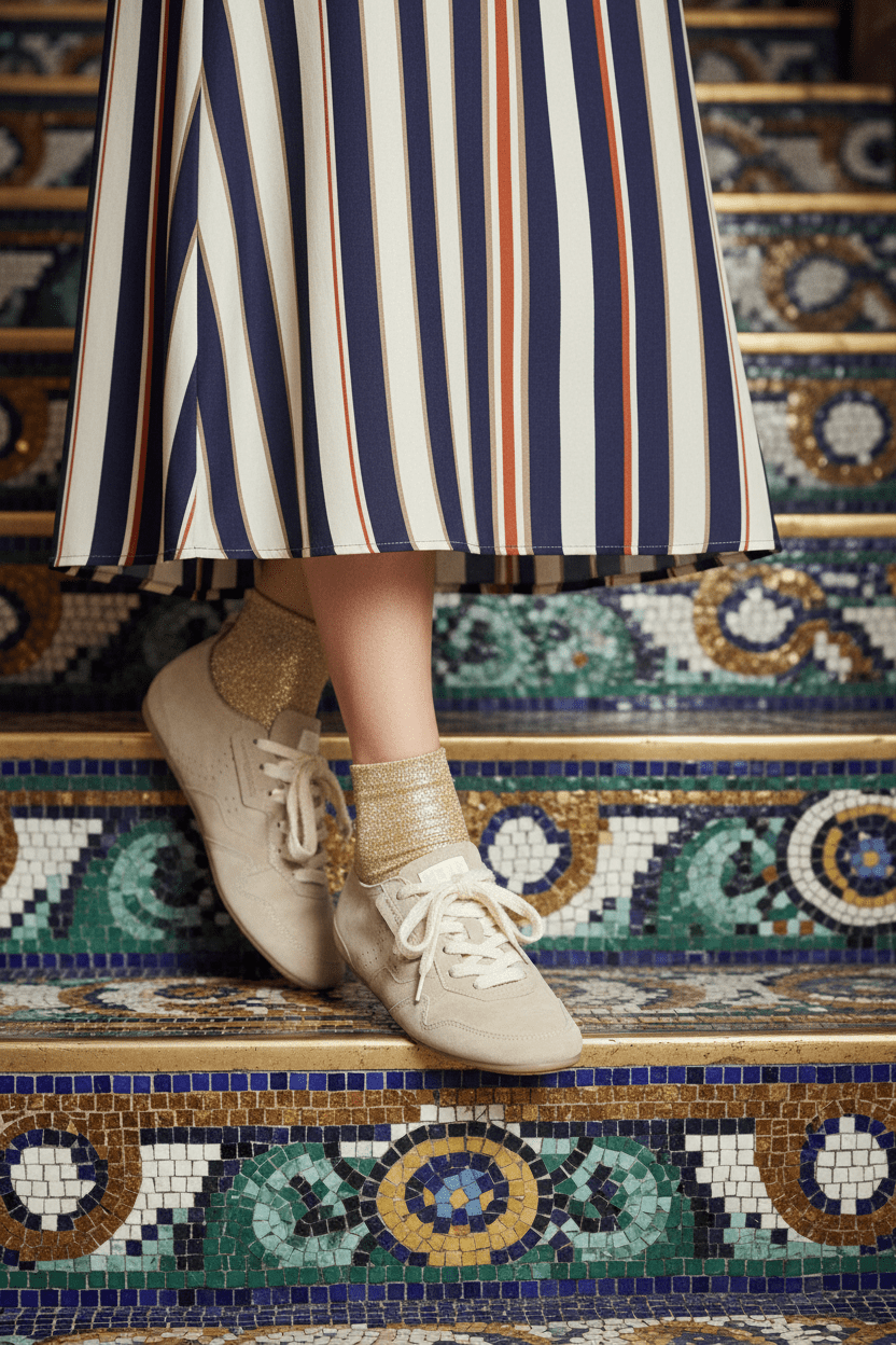Damen Sneaker aus softem Veloursleder in Sand mit dünner Sohle Damen Sneaker Kennel & Schmenger 