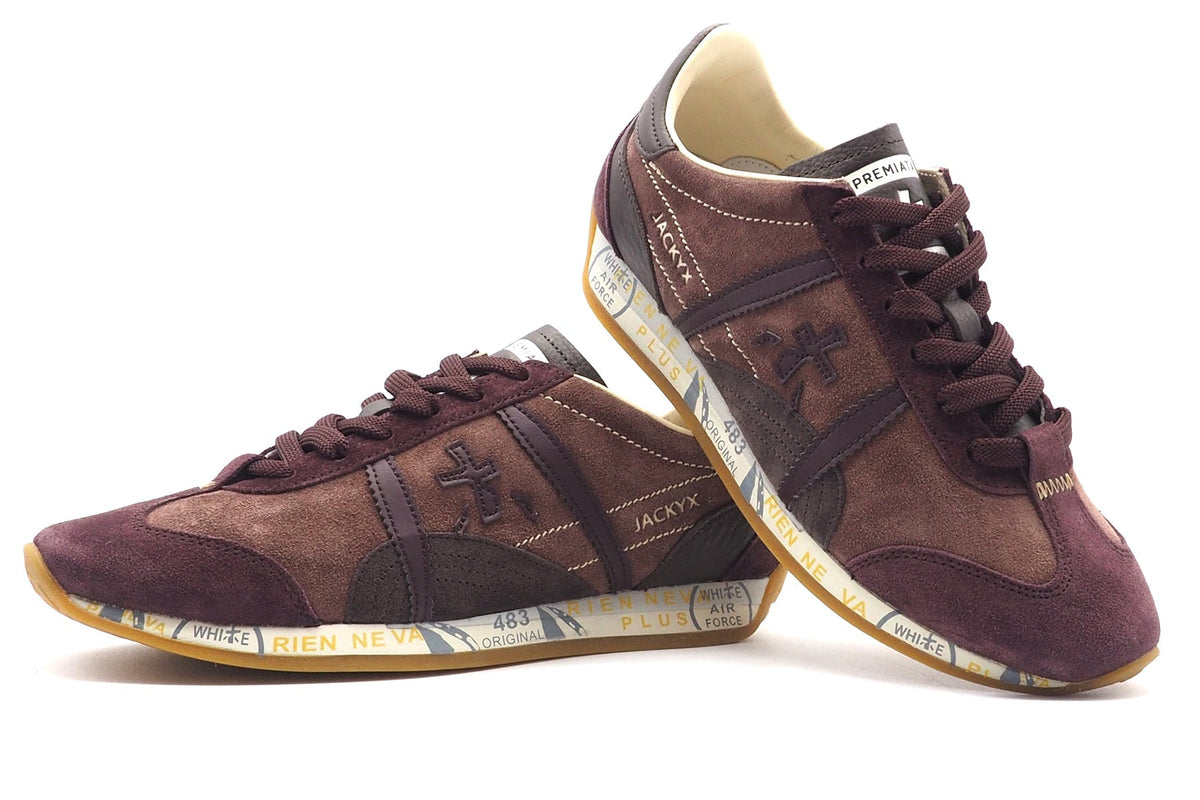 Damen Sneaker aus Velours im Retrostil Bordeaux & Braun - Jacky Damen Sneaker Premiata 