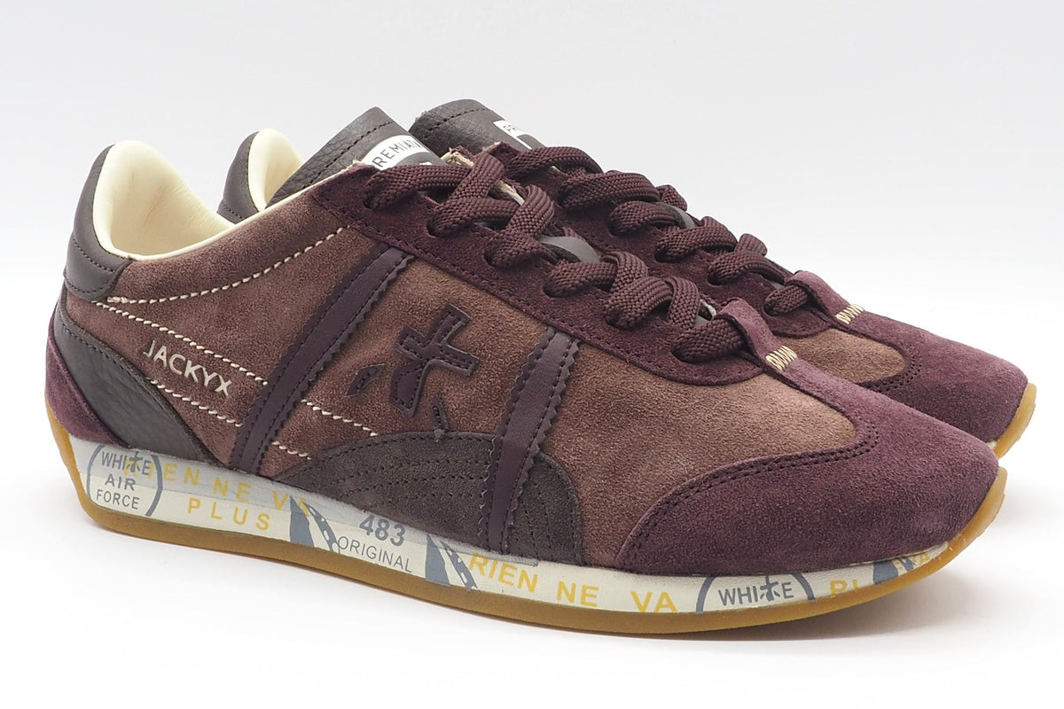 Damen Sneaker aus Velours im Retrostil Bordeaux & Braun - Jacky Damen Sneaker Premiata 