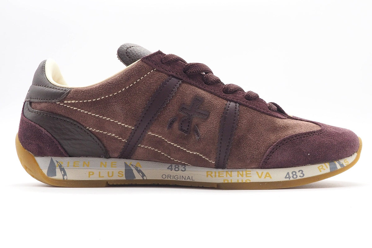 Damen Sneaker aus Velours im Retrostil Bordeaux & Braun - Jacky Damen Sneaker Premiata 