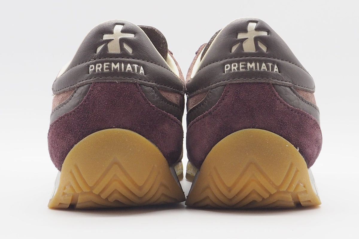 Damen Sneaker aus Velours im Retrostil Bordeaux & Braun - Jacky Damen Sneaker Premiata 