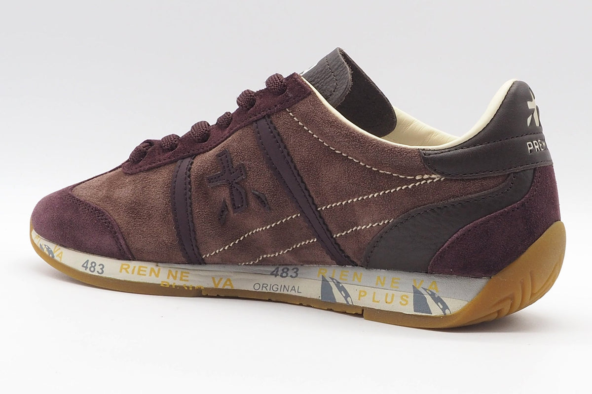 Damen Sneaker aus Velours im Retrostil Bordeaux & Braun - Jacky Damen Sneaker Premiata 