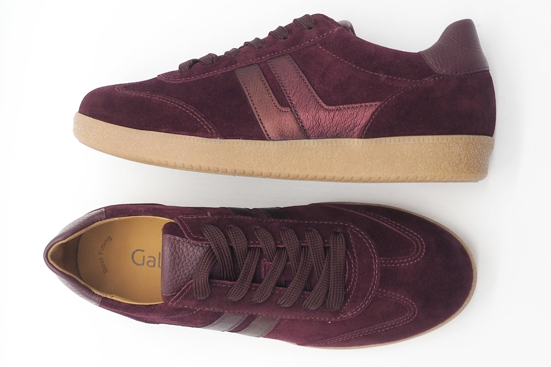 Damen Sneaker aus Veloursleder in Bordeaux Damen Sneaker Gabor 
