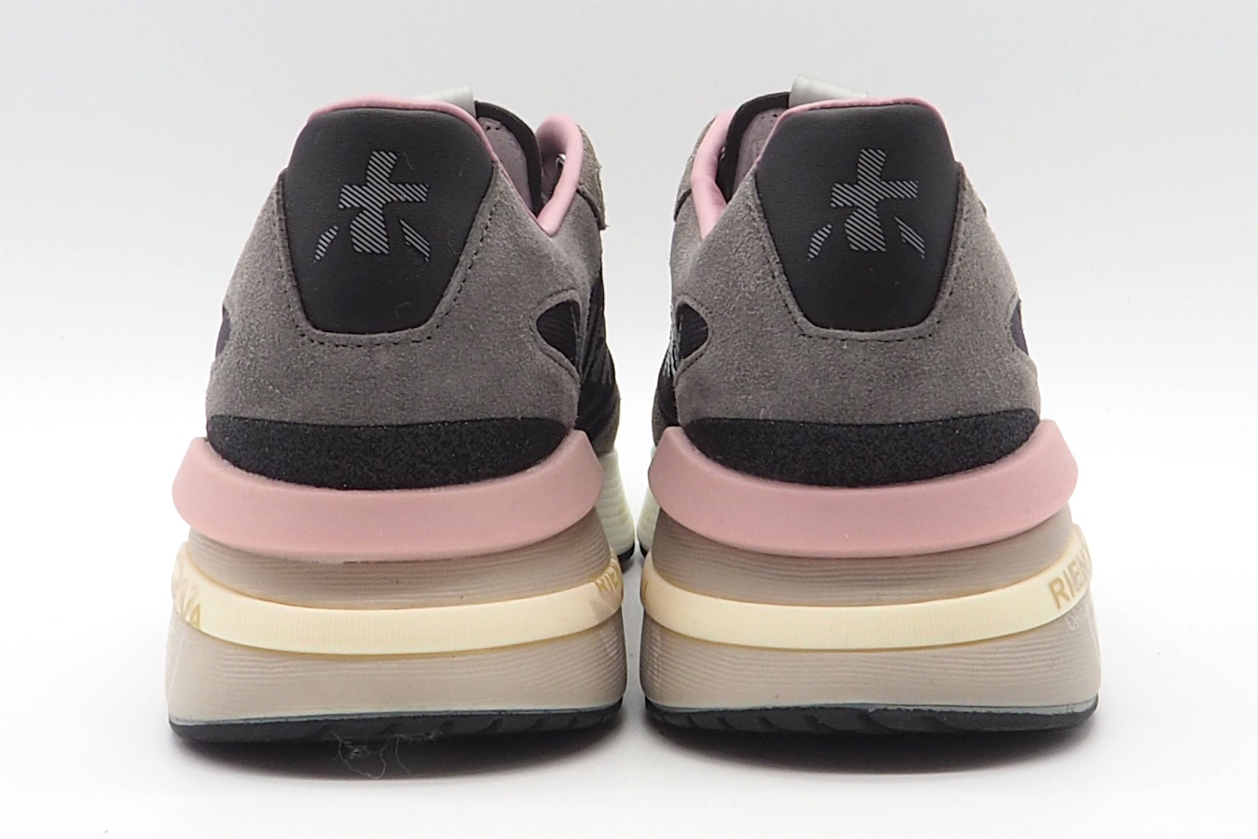 Damen Sneaker aus Veloursleder & Mesh in Grau mit rosa Akzenten - Moerund Damen Sneaker Premiata 