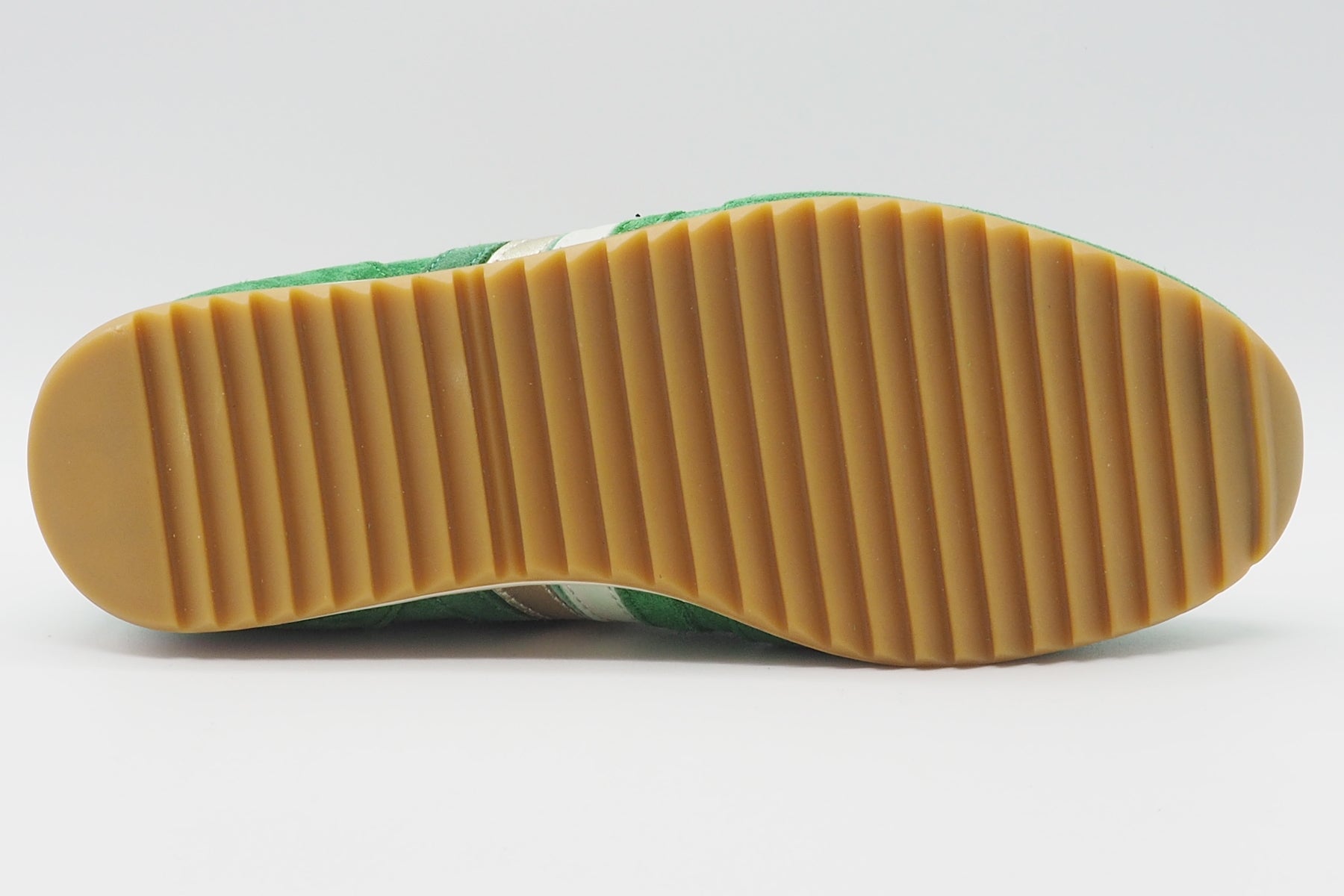 Damen Sneaker im Retrostil aus Velours in Grün mit Streifen Damen Sneaker Serafini 