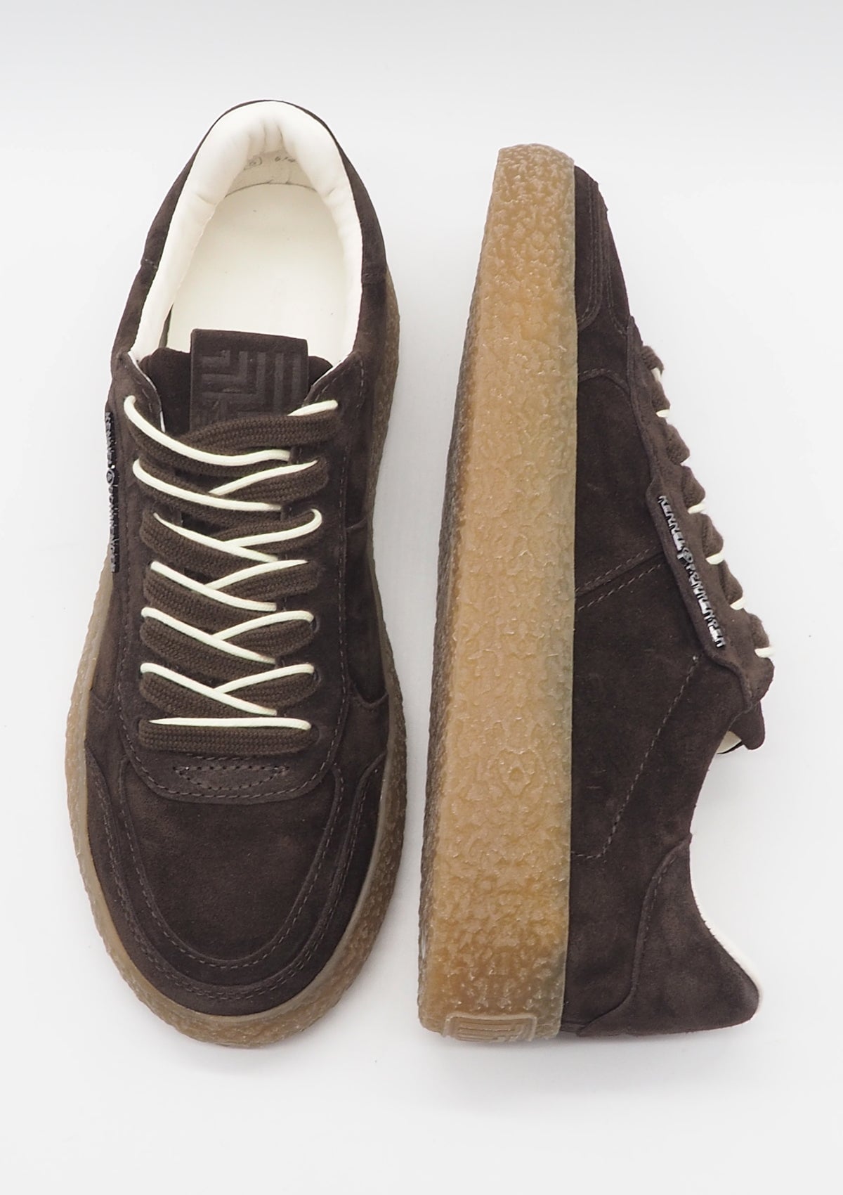 Damen Sneaker im Retrostil aus Veloursleder in Dunkelbraun mit Kreppsohle Damen Sneaker Kennel & Schmenger 