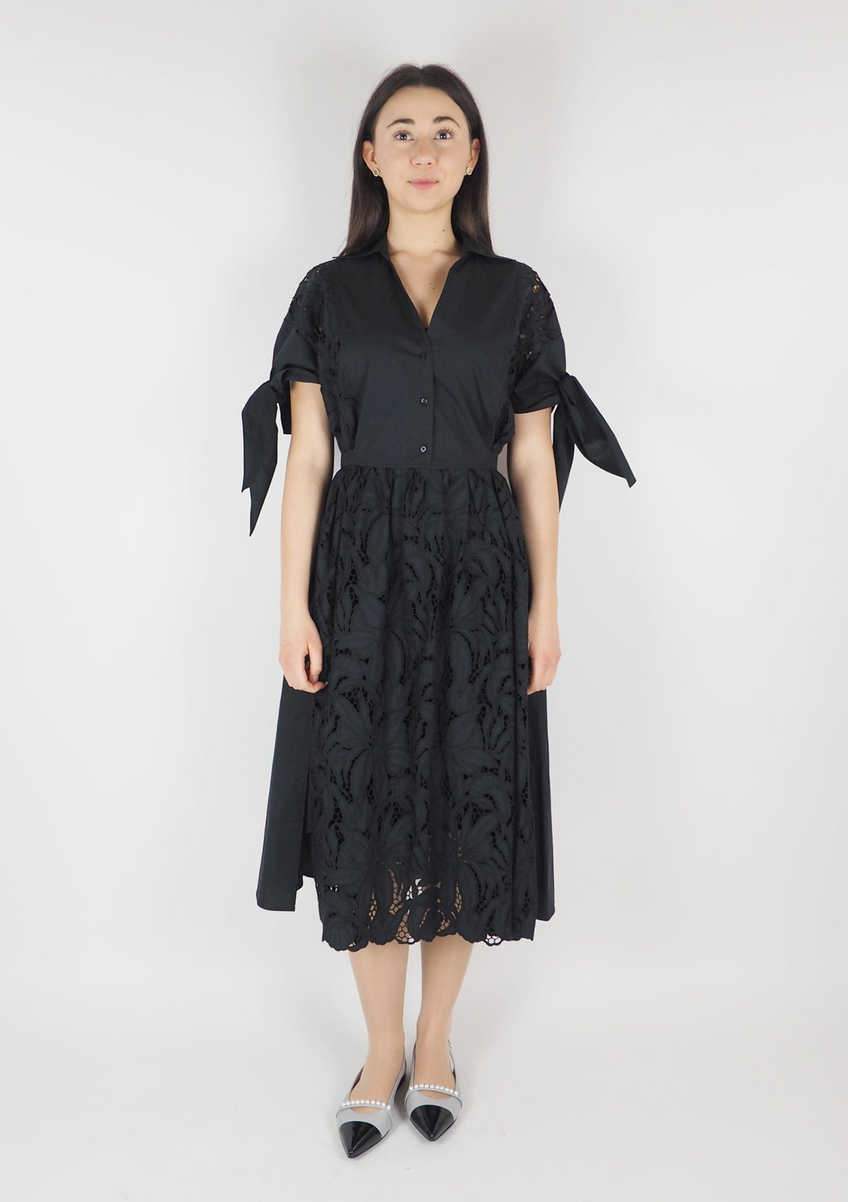 Damen Sommerkleid aus Baumwolle in Schwarz Damen Kleid Psophia 