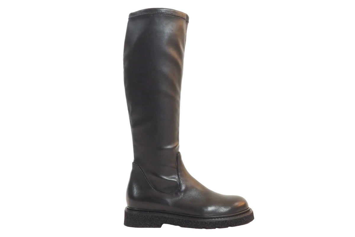Damen Stiefel aus Glattleder in Schwarz mit anschmiegsamen Stretchlederschaft - Leichtsohle Damen Stiefel Guglielmo Rotta 