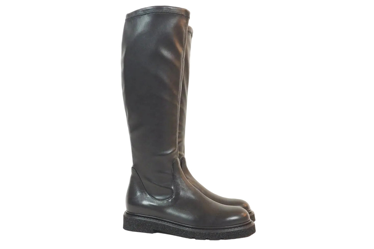 Damen Stiefel aus Glattleder in Schwarz mit anschmiegsamen Stretchlederschaft - Leichtsohle Damen Stiefel Guglielmo Rotta 
