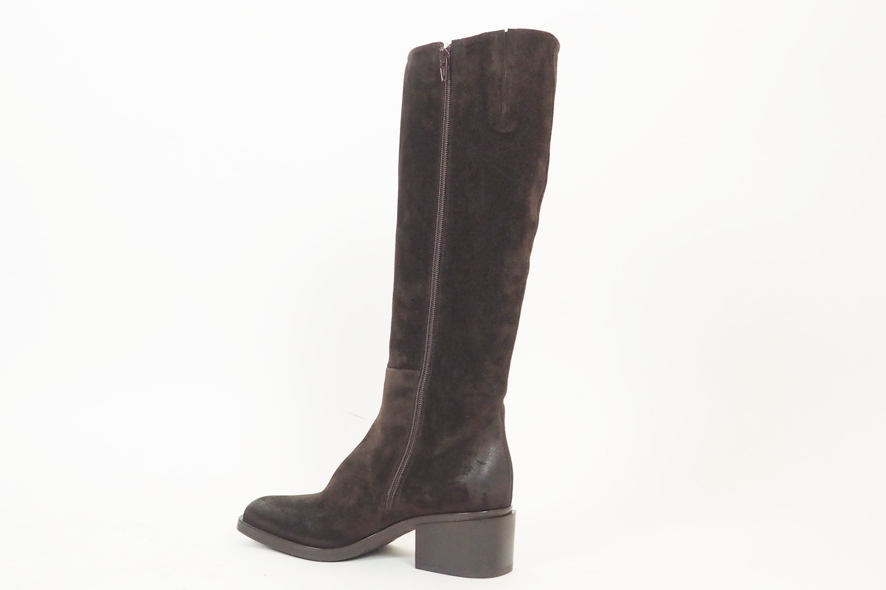 Damen Stiefel aus Veloursleder in Braun - Absatz 7cm Damen Stiefel Elena Iachi 