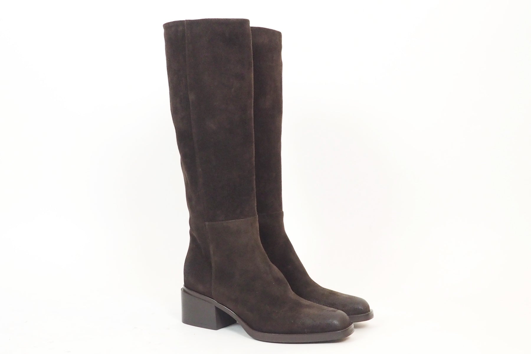 Damen Stiefel aus Veloursleder in Braun - Absatz 7cm Damen Stiefel Elena Iachi 