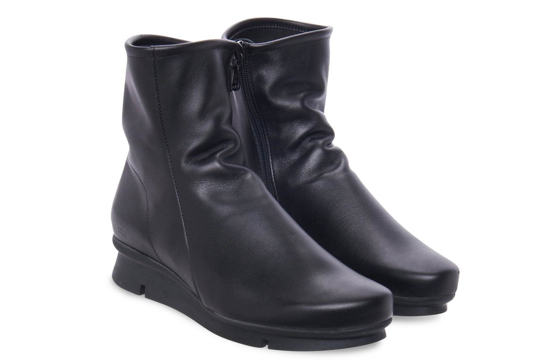Damen Stiefelette aus Leder in Schwarz & Keilsohle in Kautschuk - Padaro Damen Stiefeletten Arche 