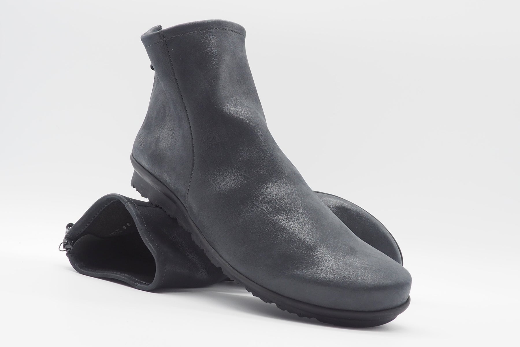 Damen Stiefelette aus Nubukleder mit Glanz in Anthrazit - Baryky Damen Stiefeletten Arche 