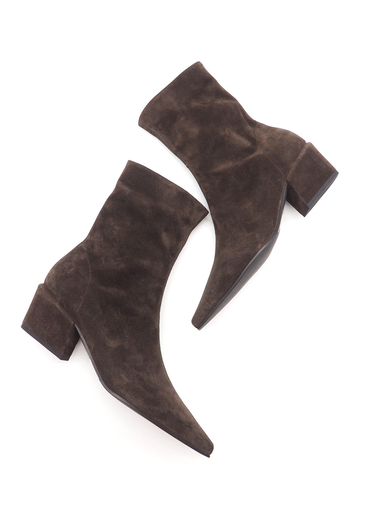 Damen Stiefelette aus Veloursleder in Dunkelbraun Damen Stiefeletten Kennel & Schmenger 
