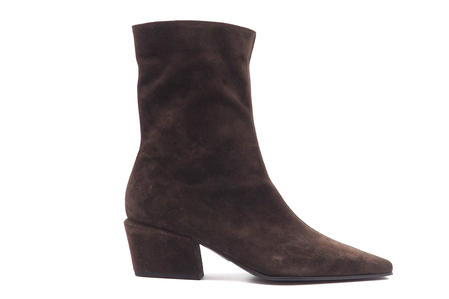 Damen Stiefelette aus Veloursleder in Dunkelbraun Damen Stiefeletten Kennel & Schmenger 