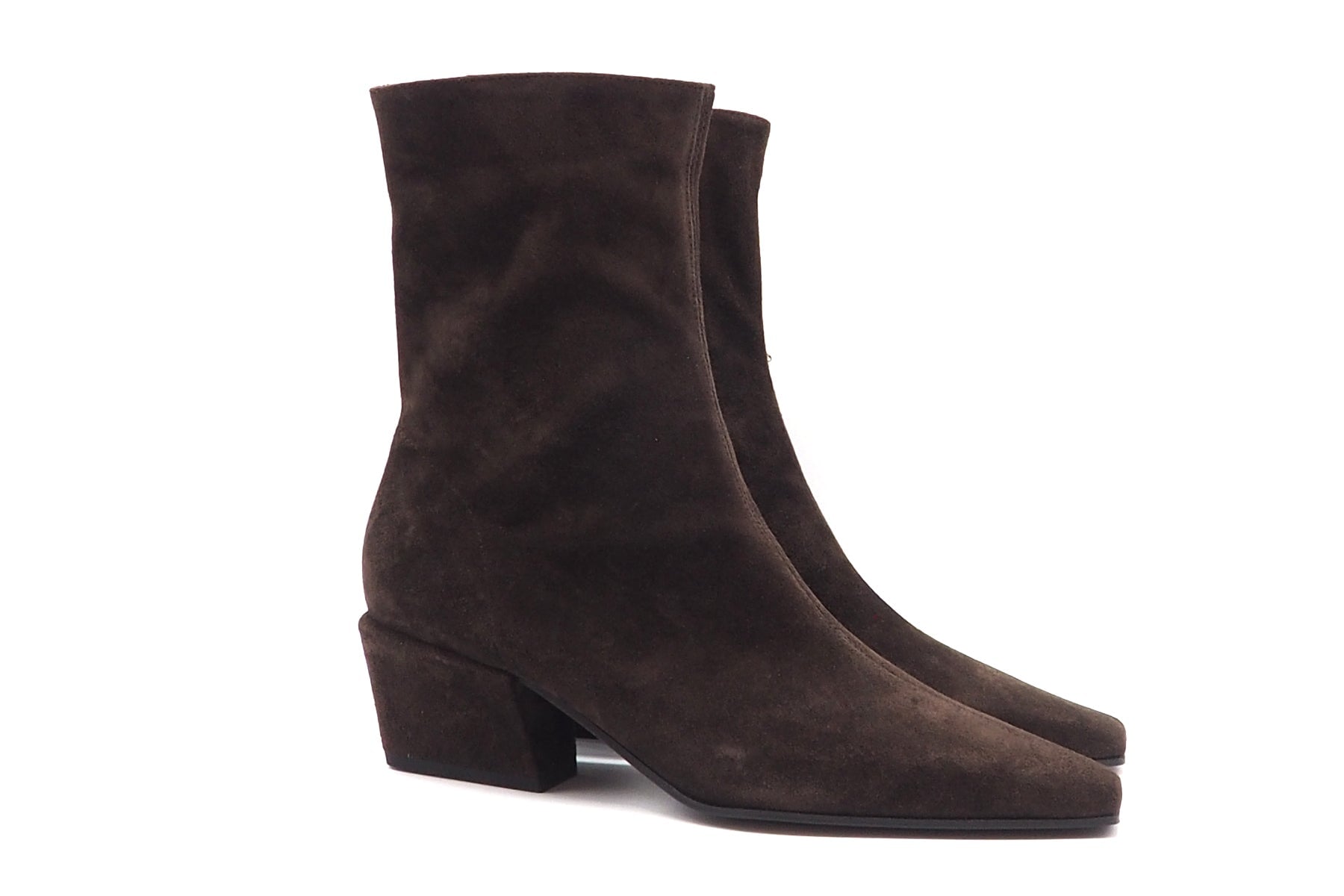 Damen Stiefelette aus Veloursleder in Dunkelbraun Damen Stiefeletten Kennel & Schmenger 