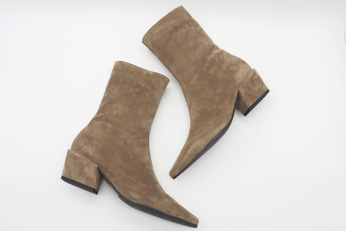 Damen Stiefelette aus Veloursleder in Taupe - Absatzhöhe 5 cm Damen Stiefeletten Kennel & Schmenger 