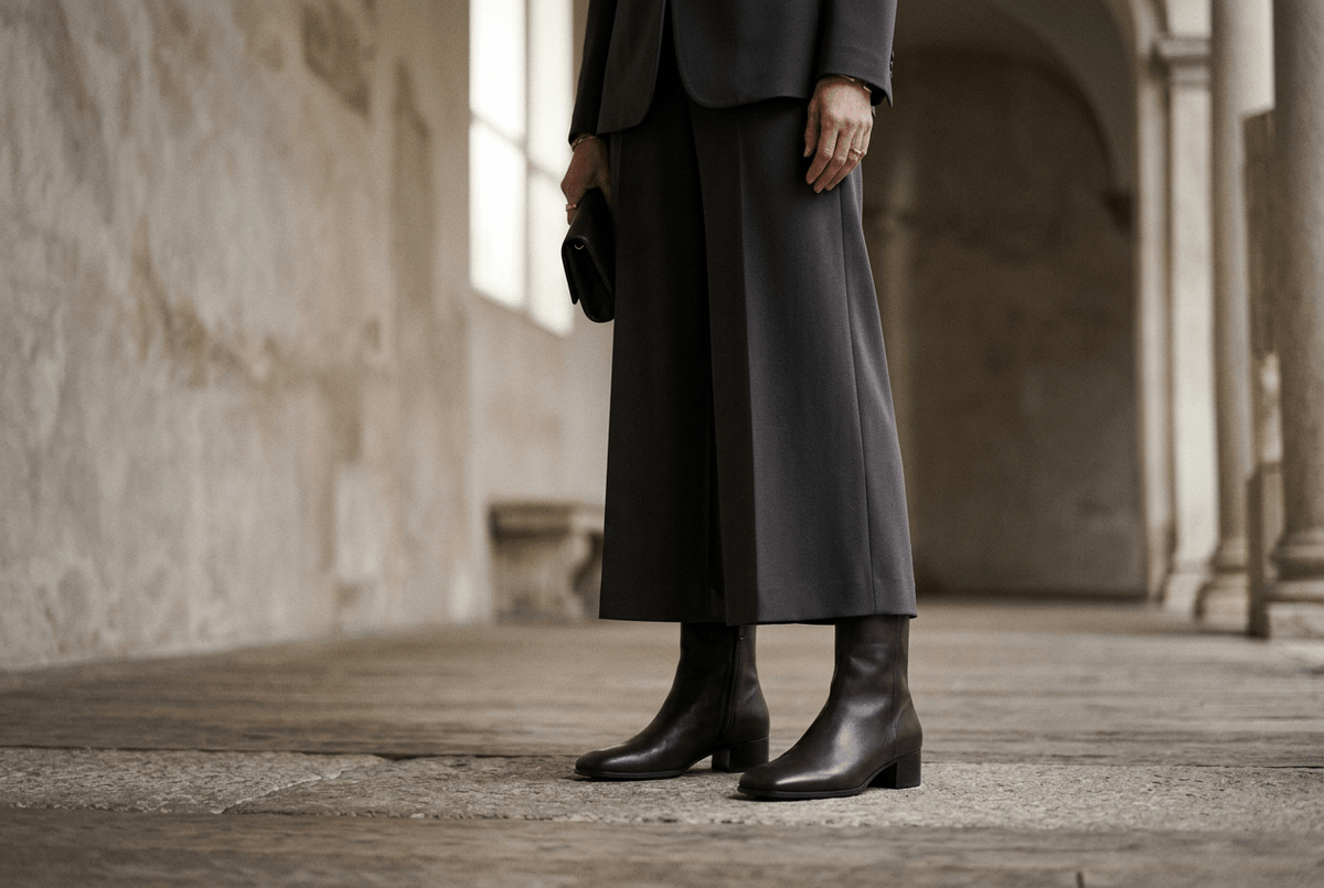 Damen Stiefelette aus weichem Glattleder in Braun - Absatz 3 cm Damen Stiefeletten Guglielmo Rotta 