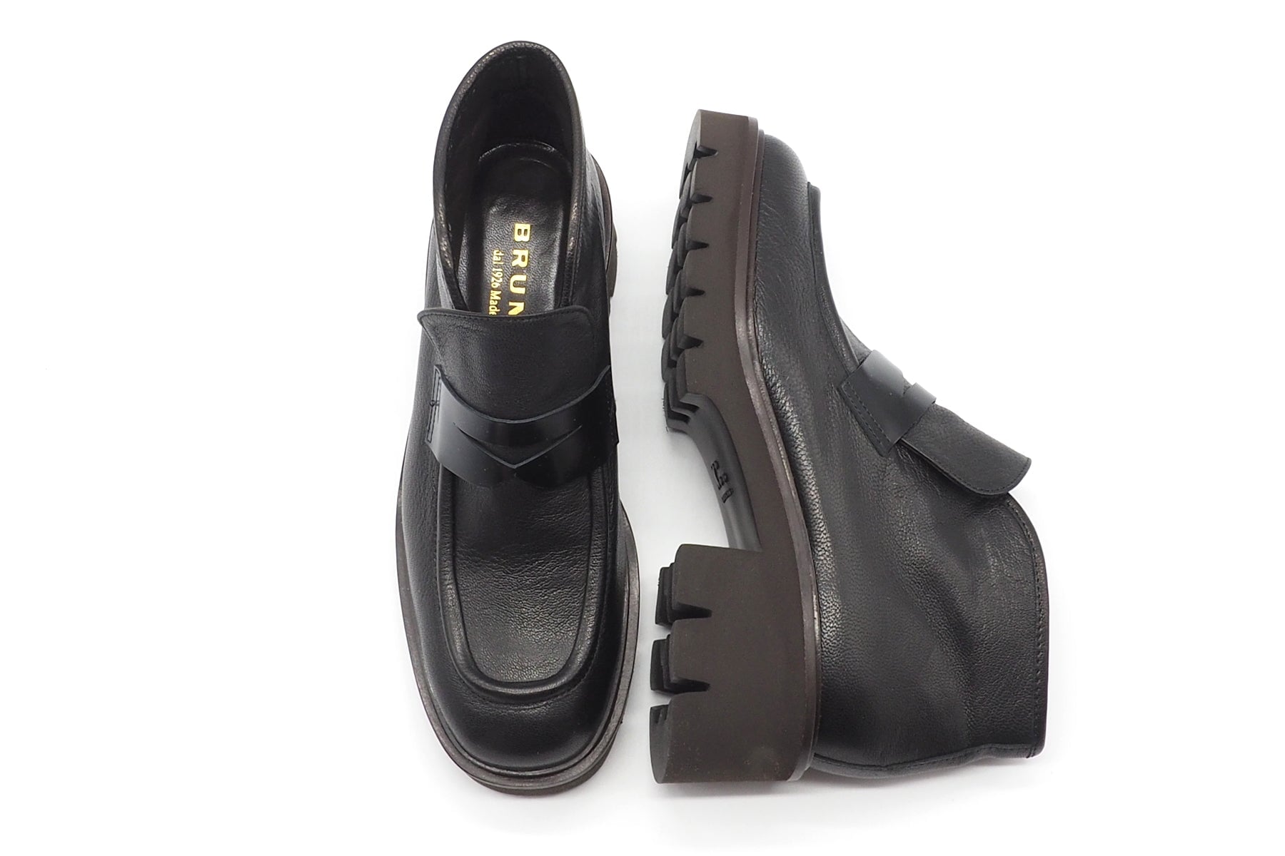 Damen Stiefelette im Loaferstil aus Leder in Schwarz - Absatz 5cm Damen Stiefelette Brunate 
