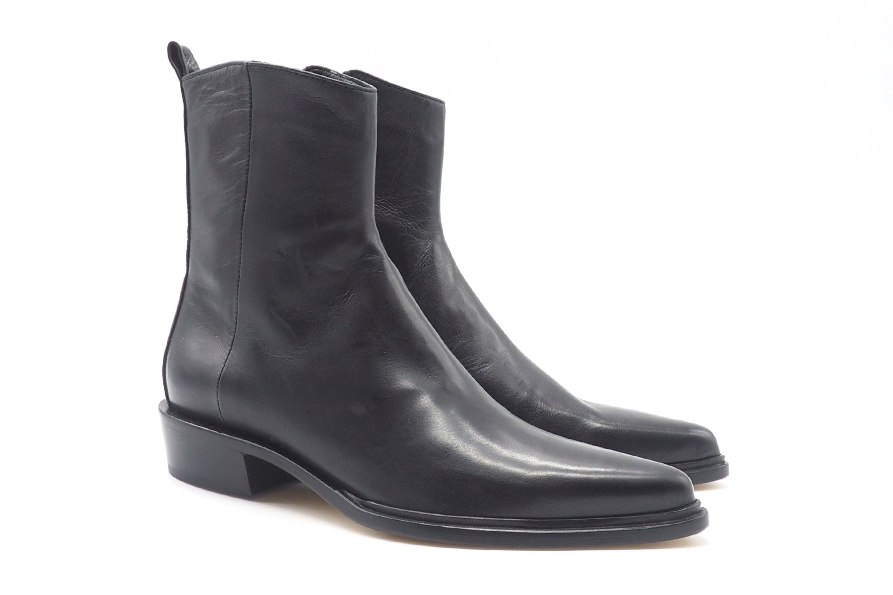 Damen Stiefelette im Westernstil - aus Leder in Schwarz - Absatz 3cm Damen Stiefeletten Pomme D'or 