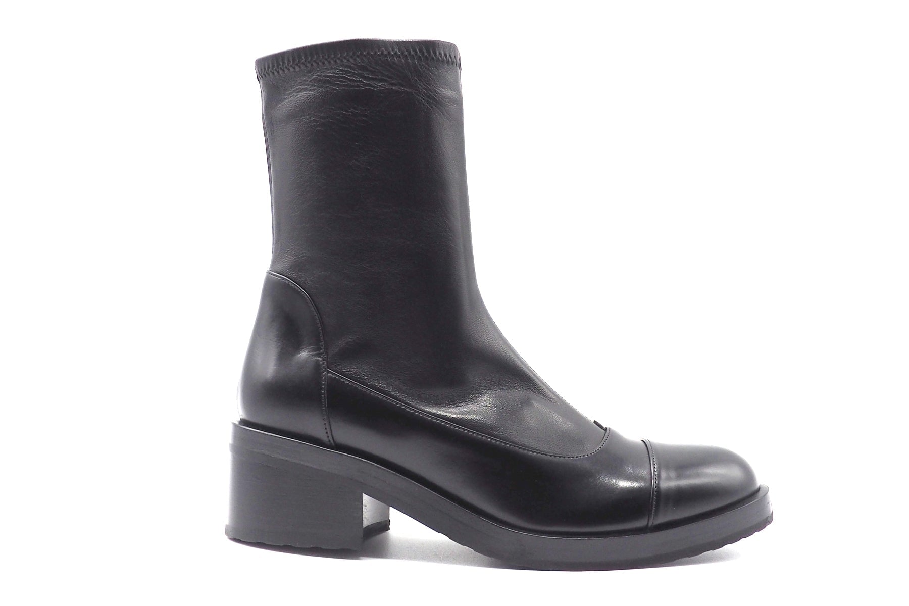 Damen Stiefeletten aus Leder in Schwarz mit schmalem Lederstretchschaft - 5 cm Absatz Damen Stiefeletten Truman´s 