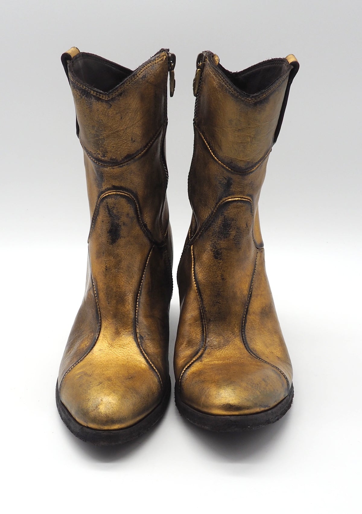 Damen Stiefeletten im Westernstil mit echtem Gold beschichtet Damen Stiefeletten Fauzian Jeunesse 