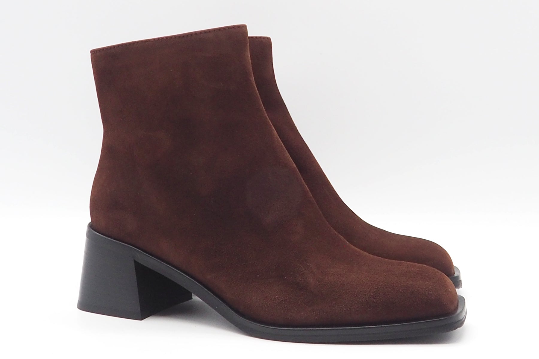 Damen Stieflette aus Veloursleder in Rostbraun Damen Stiefeletten Brunate 