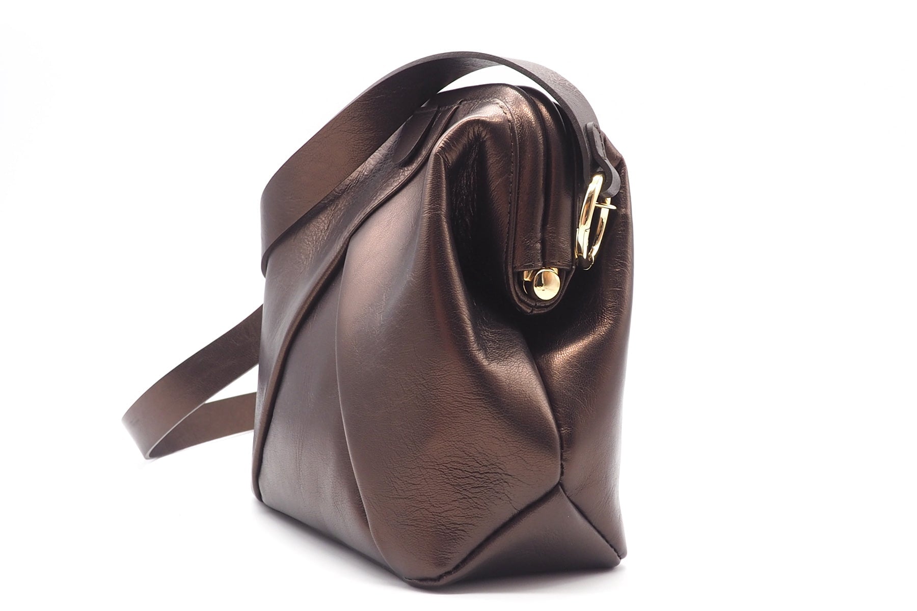 Damen Tasche aus Metallicleder in Bronce - Roku Taschen Crossbody & Schultertasche Chie Mihara 