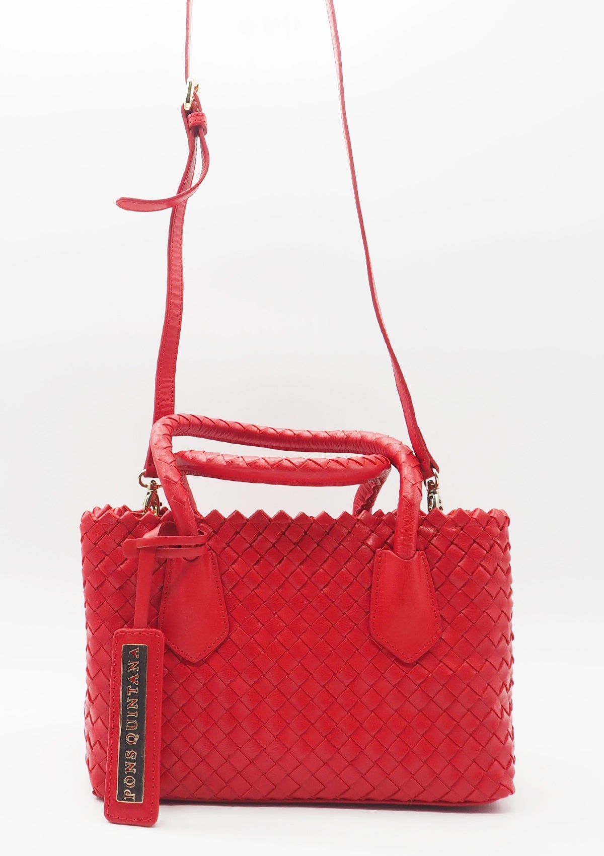 Damen Tote-Bag aus geflochtenen Leder in Rot Taschen Tote-Bag Pons Quintana 