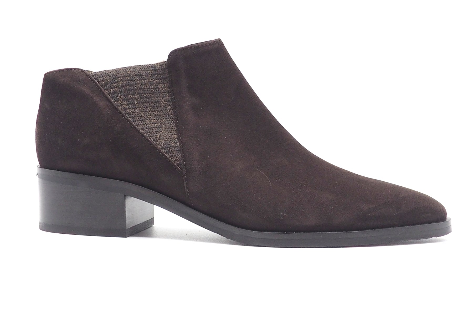 Damen Trotteur-Stiefelette aus Veoursleder in Dunkelbraun Damen Stiefelette Brunate 