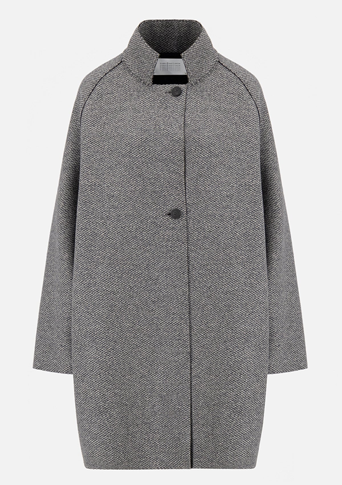Damencape mit Muster aus feinster Wolle & Cashmere - in Schwarz & Ecru Damen Mantel Harris Wharf London 