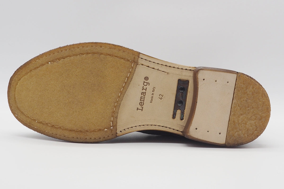 Durchgenähte Herren Schnürstiefelette aus softem Hirschleder in Braun Herren Stiefeletten Lemargo 