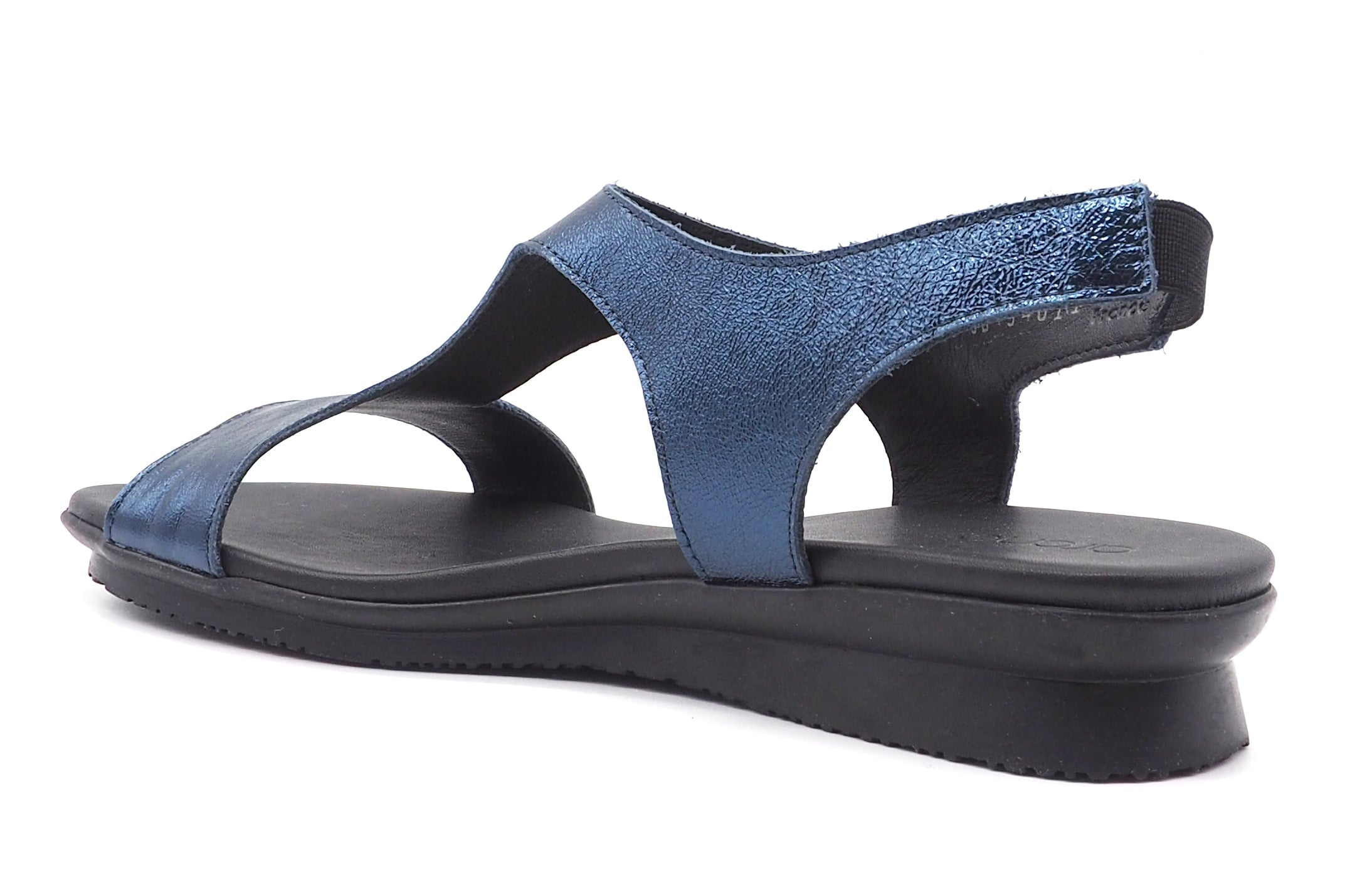 Edle Damen Sandale aus Metallicleder in Blau - 3 cm - Aurian Damen Sandalen Arche 