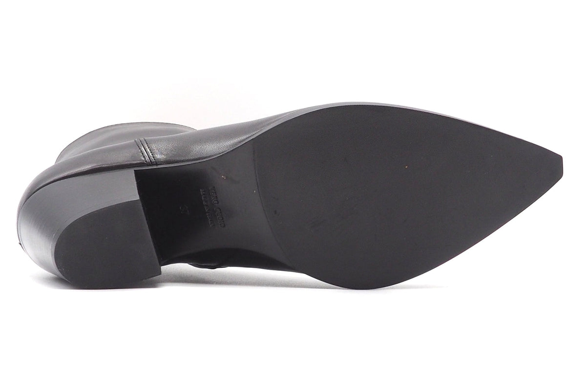 Edle spitze Stiefelette in softem Leder Schwarz in Sacchettotechnik - 5 cm Damen Stiefeletten Mara Bini 