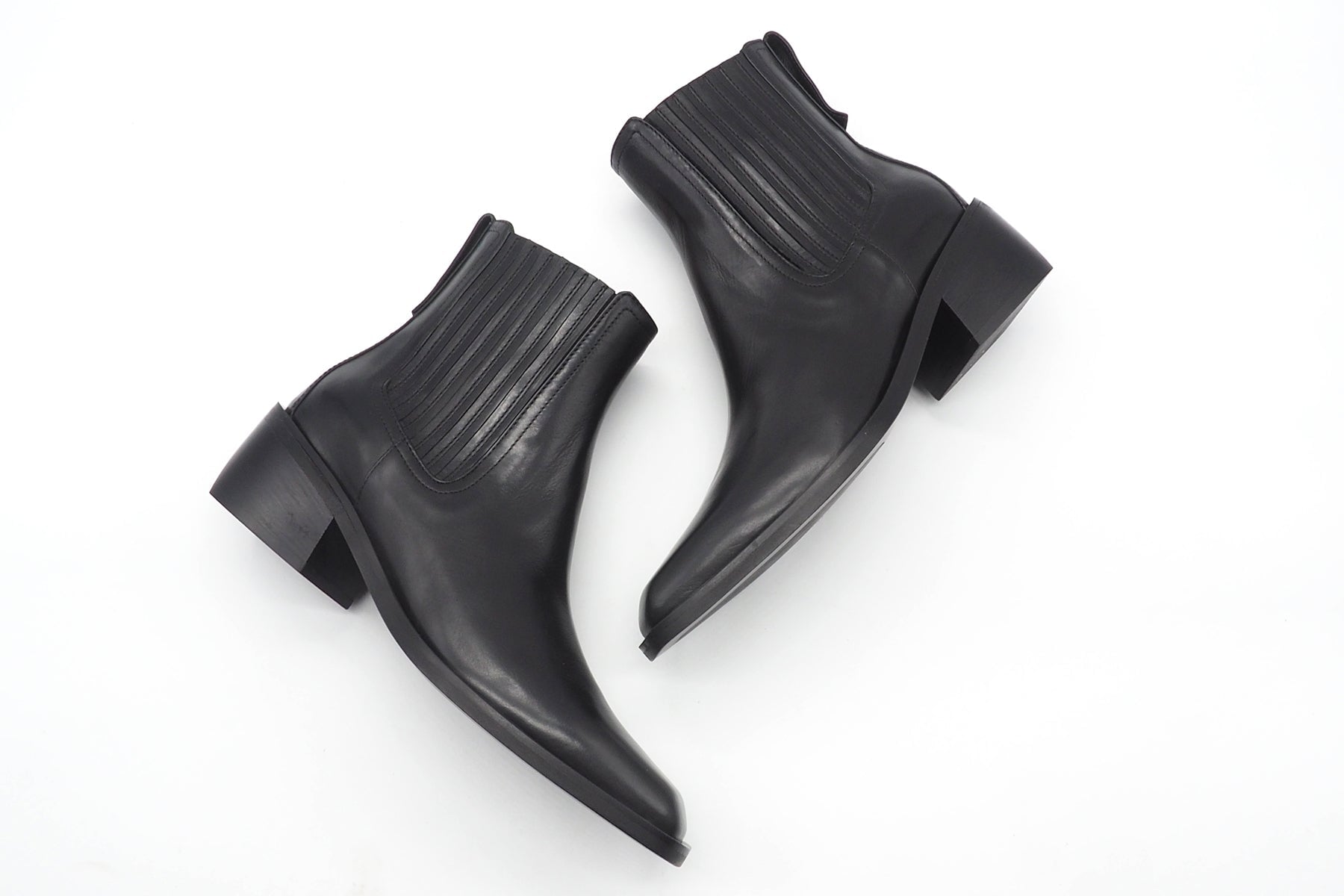 Edler Bootie im Bikerstil in softem Leder Schwarz - 5 cm Damen Stiefeletten Mara Bini 