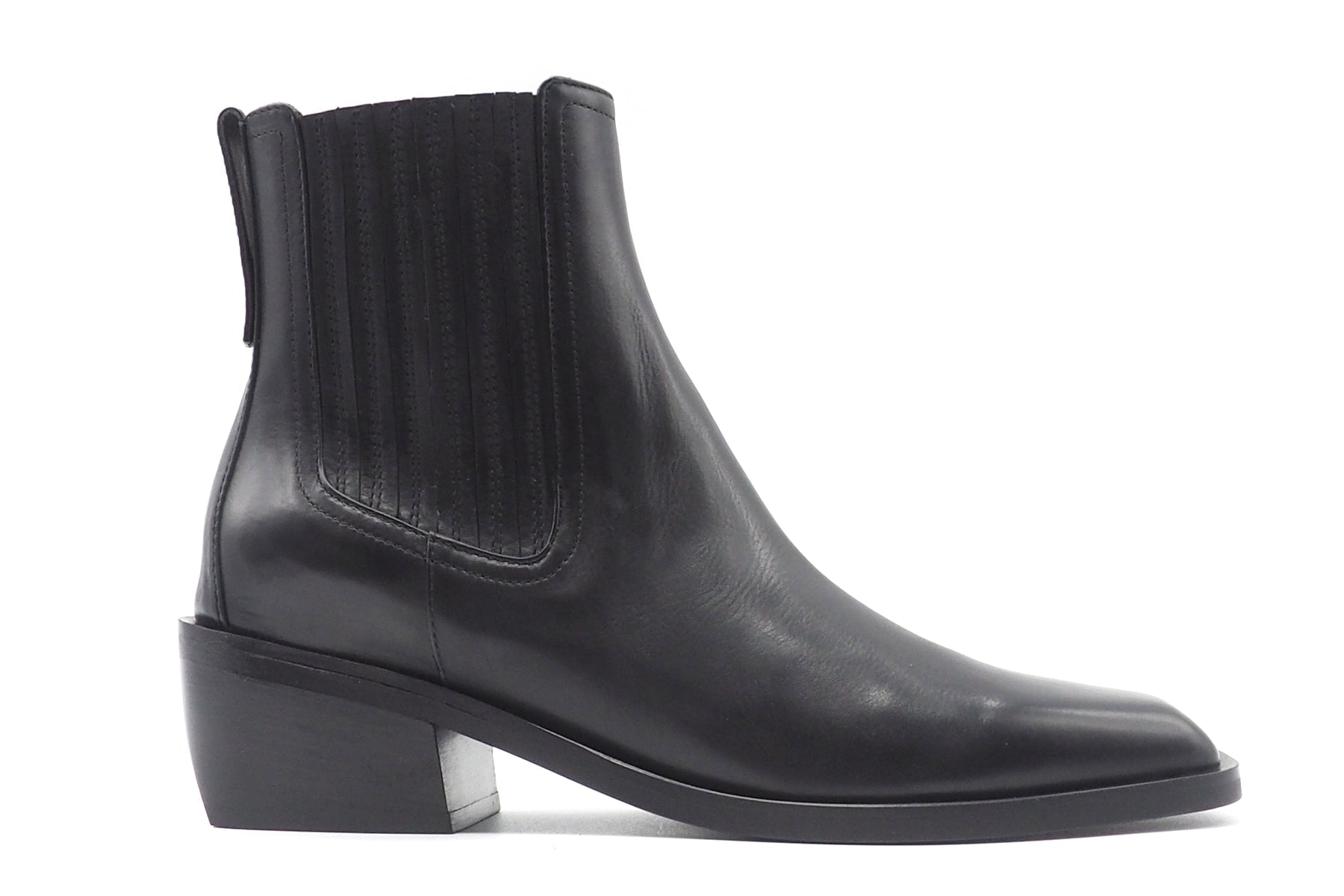 Edler Bootie im Bikerstil in softem Leder Schwarz - 5 cm Damen Stiefeletten Mara Bini 