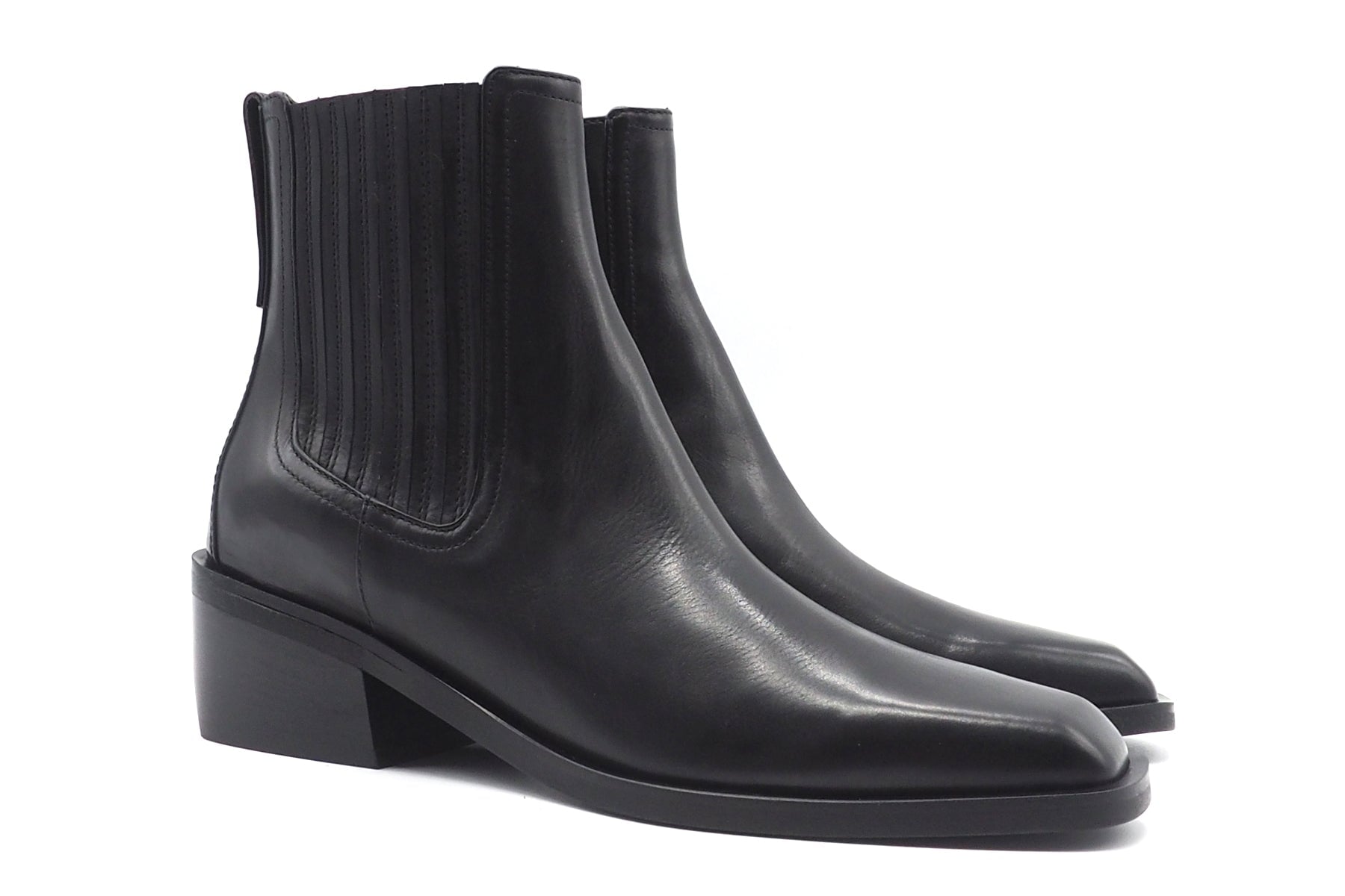 Edler Bootie im Bikerstil in softem Leder Schwarz - 5 cm Damen Stiefeletten Mara Bini 