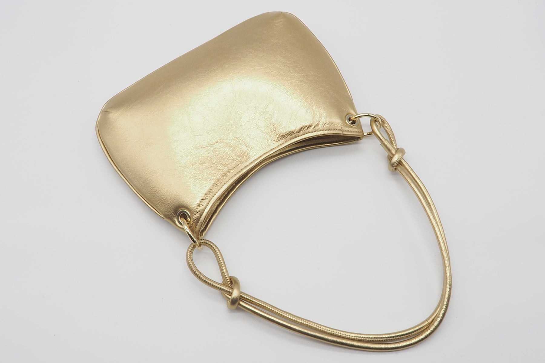 Elegante Damen Schultertasche aus Nubuk in Beige & Goldfarbigem Metallicleder - Lorca Taschen Crossbody & Schultertasche Chie Mihara 