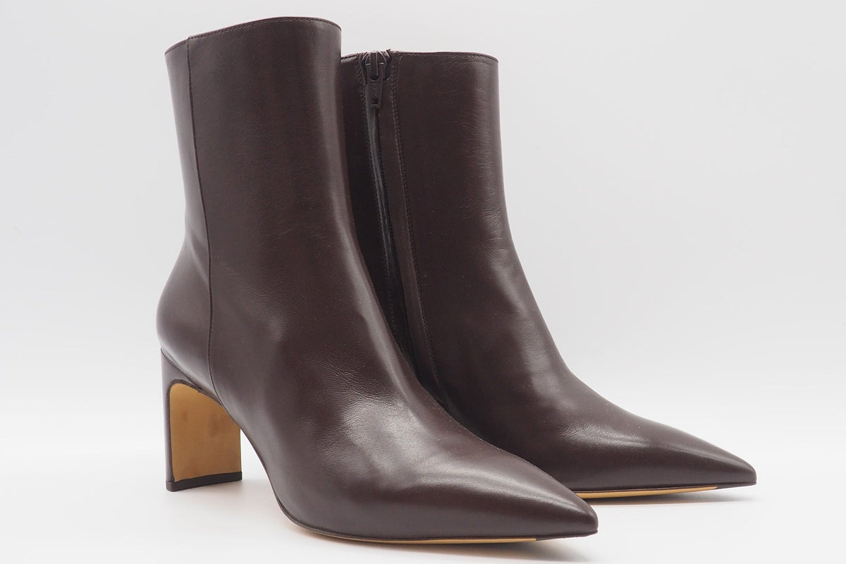 Elegante Stiefelette in softem Leder Braun in Sacchettotechnik - 7 cm Absatz Damen Stiefeletten Mara Bini 