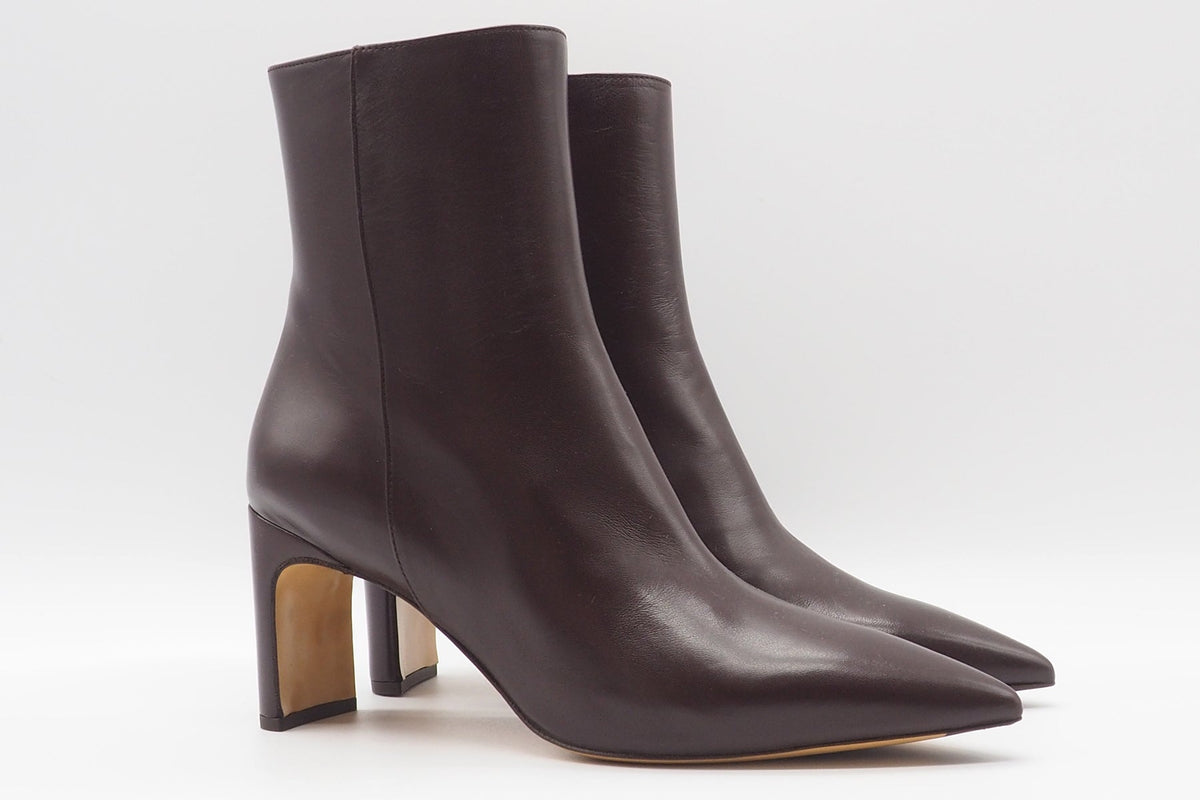 Elegante Stiefelette in softem Leder Braun in Sacchettotechnik - 7 cm Absatz Damen Stiefeletten Mara Bini 