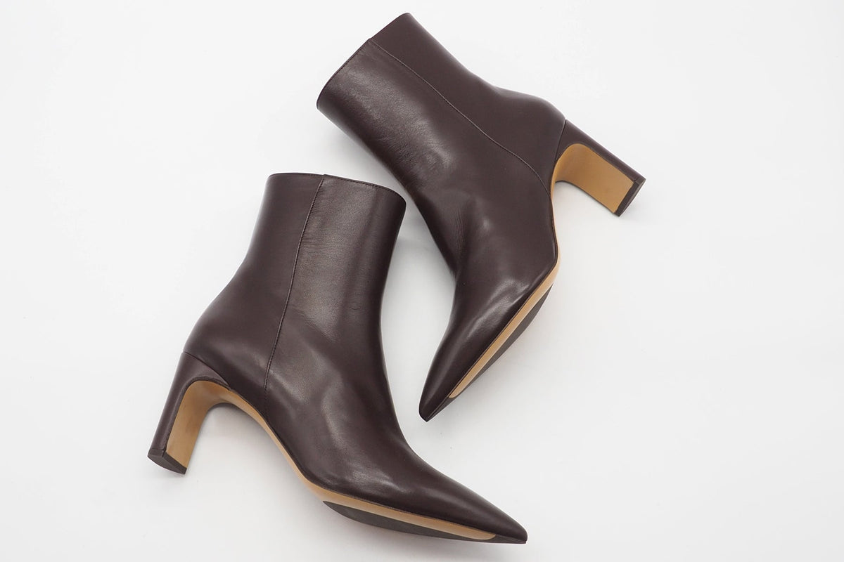 Elegante Stiefelette in softem Leder Braun in Sacchettotechnik - 7 cm Absatz Damen Stiefeletten Mara Bini 