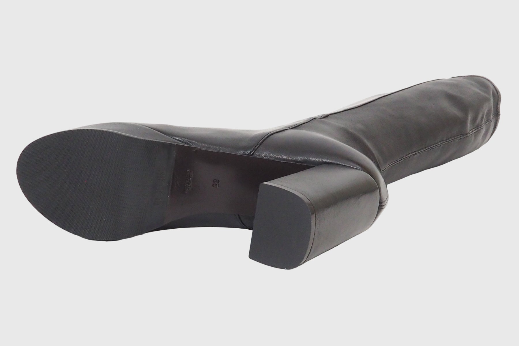 Eleganter Damen Plateustiefel aus Nappalederstretch in Schwarz - Absatz 10 cm Damen Stiefel Lorenzo Masiero 