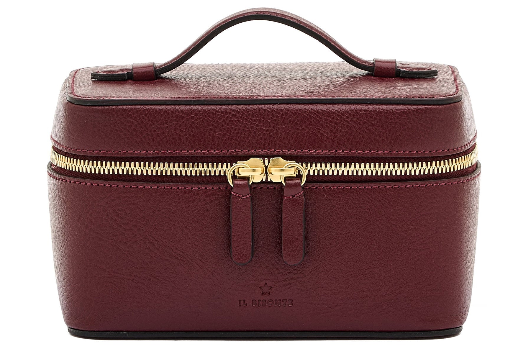Extravagante Tasche im Beautycase-Style aus Leder in Bordeaux - Musa Taschen Klein & Chic Il Bisonte 