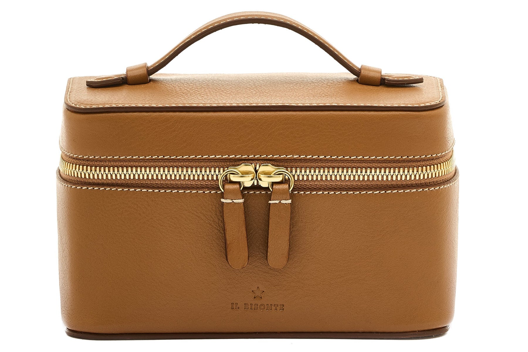Extravagante Tasche im Beautycase-Style aus Leder in Braun - Musa Taschen Klein & Chic Il Bisonte 